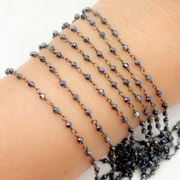 CBS5. Coated Blue Silverite Oxidized Wire Chain